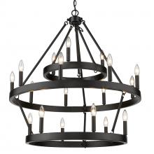  1017-396 BLK - Alastair 3 Tier 3+9+6 Light Chandelier in Matte Black